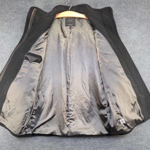 J. Crew Stadium Cloth by Nello Gori Women's Full Zip Coat Black 16 Wool Blend - Picture 5 of 14